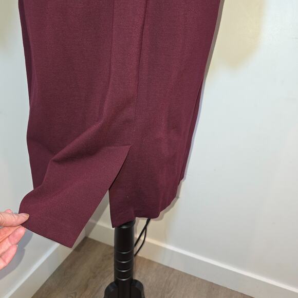 Talbots Peplum Burgundy Dress 3/4 Sleeve Size 16 USA XL - Picture 7 of 9